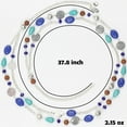 thumbnail image 7 of Bocar Long Statement 2-Strand Bead Boho Necklace with Chain for Women,37.8inch, Coral NK-10084-Diva-Blue, 7 of 7