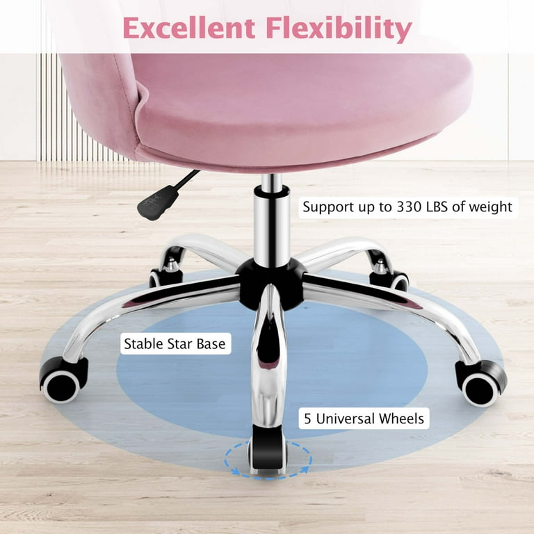 Costway Modern Velvet Petal Shell Desk Chair with Rolling Costway Modern Velvet Petal Shell Desk Chair with Rolling