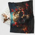 thumbnail image 6 of Pofeuu Artistic Flower Butterfly Skull Print Puppy Blanket,Dog Blankets,Pet Blanket Cozy Cat Blankets for Indoor Cats, Fuzzy Pet Blanket for Kitten Doggy Dog Blankets-Medium, 6 of 8