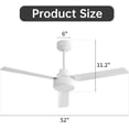 thumbnail image 6 of LuxyHoom 52 Inch Ceiling Fans, Traditional Indoor Outdoor Ceiling Fan with No Light, 6-Speed Remote Control, Reversible DC Motor, ETL (white), 6 of 16
