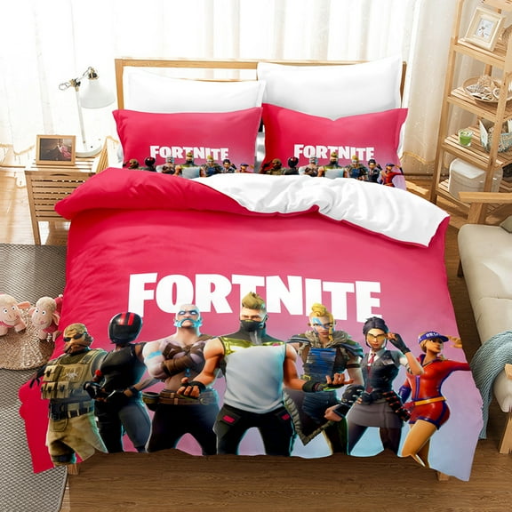 Fortnite Bedding Sets Twin Queen King Size Game Printed Bed Set 3Pcs Duvet Cover Bedroom Decor for Boys Girls Adult Gift 1Comforter 2 Pillowcases