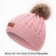 thumbnail image 3 of NOLDARES Girls Boys Winter Hat Children's Warm Knitted Earflaps Beanie with Pom Pom Thicken Fleece Lining Cap for Kids(K166-Grey), 3 of 6