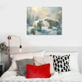 thumbnail image 3 of Autua Polar Bears Snow Trees Canvas Prints Wall Art Living Room Decor 20x16in, 3 of 4
