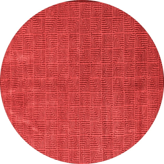 Ahgly Company Indoor Round Abstract Red Modern Area Rugs, 5' Round