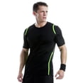 thumbnail image 2 of Gamegear® Cooltex - Camiseta transpirable de manga corta con cuello de redondo para hombre (Negro/Lima Fluorescent), 2 of 2