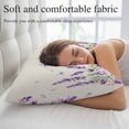 thumbnail image 5 of Botanical Lavender Floral Pillow Covers, Linen Long Throw Pillow Case, Purple Flowers Butterfly Beige Holiday Pillow Protector Decorative Cushion Cover for Living Room/Bedroom 20" x 26", 5 of 8
