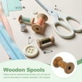 thumbnail image 5 of Wooden Empty Spools Unfinished Wood Thread Spools Fit for Embroidery Sewing Machines Crafts Wire Weaving Bobbins Brown 2"x1.2", 5 of 6