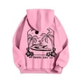thumbnail image 5 of Sweat à Capuche Imprimé Lettre pour Femmes Manches Longues avec Poches, 5 of 5