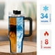 thumbnail image 5 of Harry Potter Vaso aislado de acero inoxidable con asa, diseño temático, regalo para familia, amigos y fans; incluye pajita y encaja en el portavasos estándar, 40 oz, 5 of 6