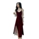 thumbnail image 3 of Vestido con dobladillo suelto,Vestido de mujer Vestido de malla de 2 piezas Vestido con dobladillo dividido Diseño fácil de usar, 3 of 8
