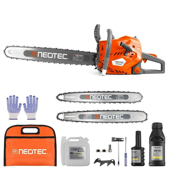 68CC Gas Powered Chainsaw 22 24 Inch Bar Chainsaws 2-Cycle Cordless Handheld Petrol Gasoline Chain Saw for Tree Felling Forestry Logging Backyard Storm Cleanup Farm Wood Cutting