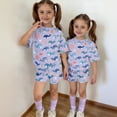 thumbnail image 6 of Grblisyd Girls Outfits Size 10-12 Cute Short Sleeve Crew Neck T-Shirts and Elastic Waist Shorts Kids Fashion Animal Print Clothing Sets, 6 of 7