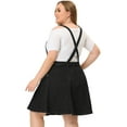 thumbnail image 4 of Women's Plus Size Jeans Suspender Skirt Patch Pocket Side Button Adjustable Strap Denim Overall Dress Black 1X, 4 of 5