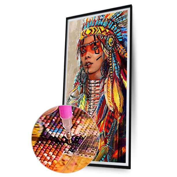Cuadros Decorativos 5D DIY Diamond Painting Kits Full Square Drill Indian Woman Mosaic Picture Arts Tmvgtek embutido en tela