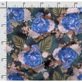 thumbnail image 2 of Soimoi Chinese Floral Print, Poly Taffeta Fabric, Decor Sewing Fabric by The Yard 56 Inch Wide, Decorative Fabric for Outdoor Upholstery, Umbrellas and Home Accents, Blue, 2 of 5