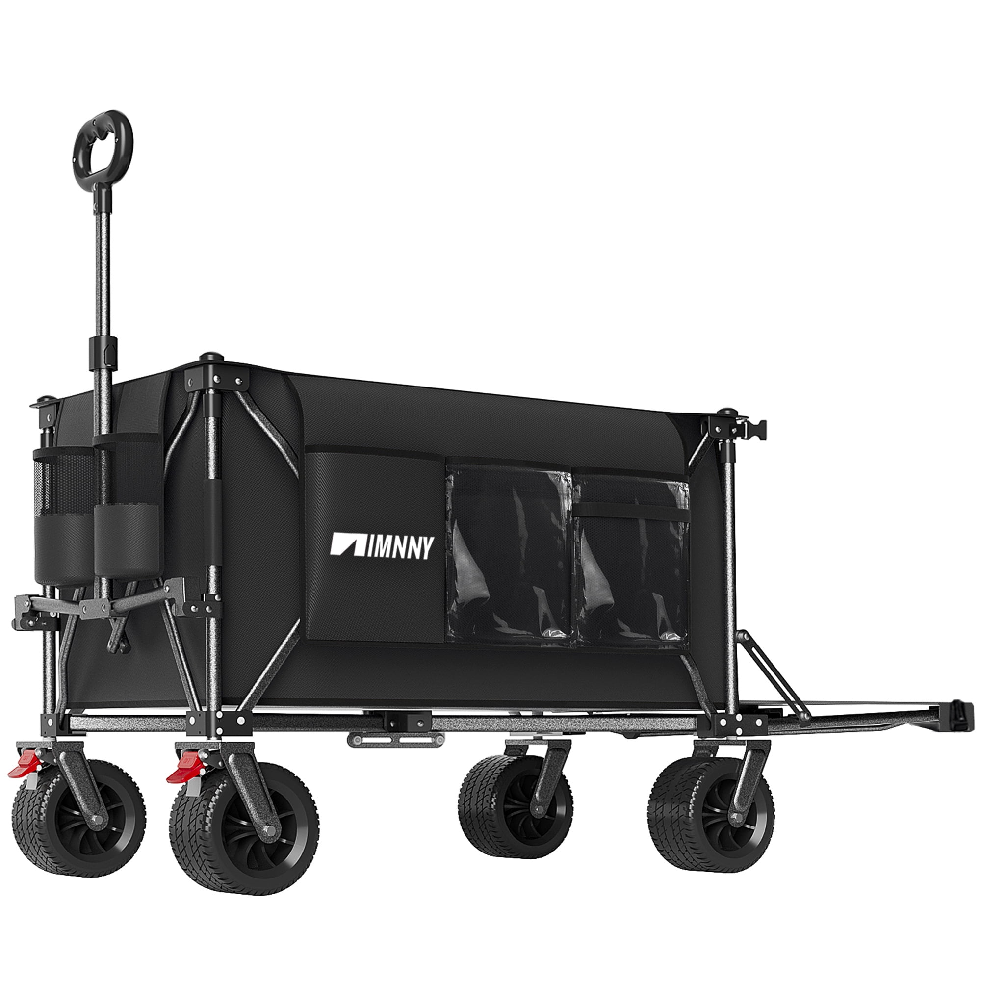 Folding Wagon with Removable Fabric 500 lbs Capacity 300L Storage 58 Long Frame All-Terrain Wheels