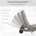 thumbnail image 3 of Outdoor Adjustable Wicker Chaise Lounge Chair with Cushion & Wheels for Patio, Deck, Poolside, Grey, 3 of 7