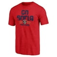 thumbnail image 2 of Men's  Red Florida Panthers Shoot to Score Tri-Blend T-Shirt, 2 of 3