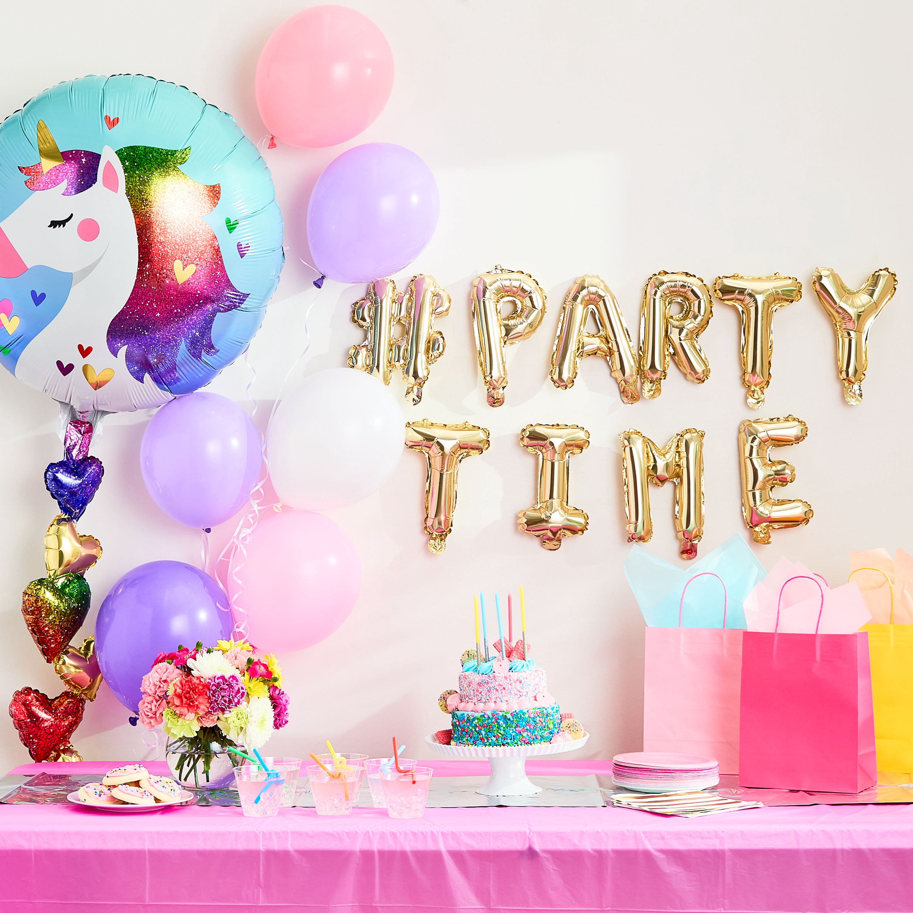 67" Rainbow Unicorn Balloon with Inflatable Tail, by Way To Celebrate