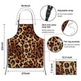 thumbnail image 3 of Orange and Brown Leopard Pattern Apron-Garden Aprons for Women with Pockets-Cotton Linen Waterproof Kitchen Cooking Gardening Aprons Adjustable for Kitchen,Cooking,BBQ and Salon 33x27 Inch, 3 of 7