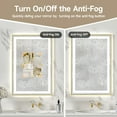 thumbnail image 2 of LiviNest 24x36 Inch Bathroom Mirror - Gold Tempered Glass with Dual LED Light Strips & Anti-Fog: Adjustable Color Temperature & Brightness for Makeup & Grooming - Horizontal or Vertical Mounting for, 2 of 6