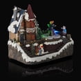 thumbnail image 5 of Alpine Corporation Christmas Village with Dancing Ice Skaters and Multi-Color LED Lights, 5 of 13