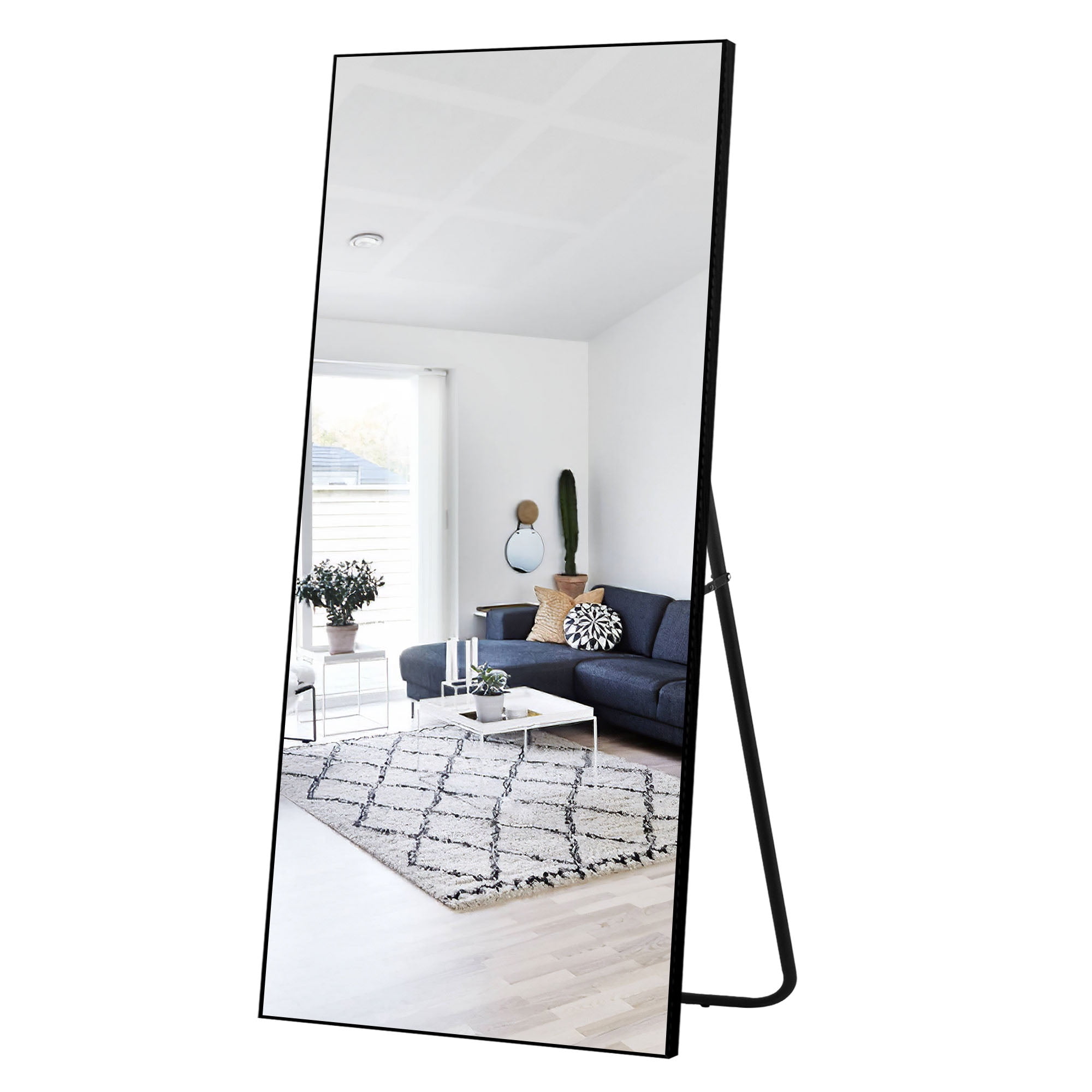 NeuType 28" x 71" Black Modern Floor Mirror