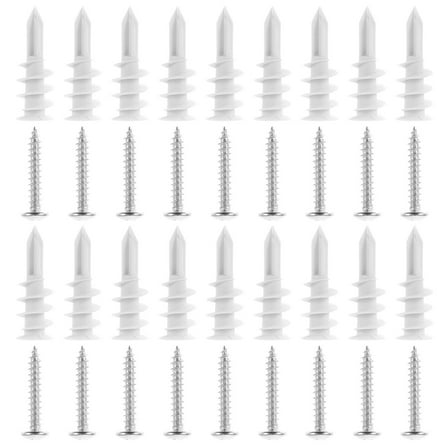 SEWCHICS Heavy Duty Drywall Anchors, White Nylon Plastic, Fasteners for and Secure Mounting