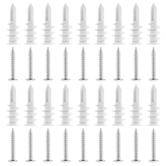 SEWCHICS Heavy Duty Drywall Anchors, White Nylon Plastic, Fasteners for and Secure Mounting