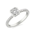thumbnail image 2 of Eterna Jewel1.8 Ct Asscher Cut Lab Created Diamond Ring - 14K White Gold Plated Ring - Engagement Wedding Bezel Set Solitaire with Accents - Stylish Jewelry Gift - Everyday Wear Diamond Ring, 2 of 3
