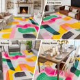thumbnail image 5 of 6'x9' Area Rugs, Abstract Geometric Indoor Outdoor Area Rug for Living Room Bedroom, Colorful Aesthetics Minimalist Washable Bathroom Rugs Kitchen Floor Carpet Mats Home Decor Aesthetic, 5 of 8