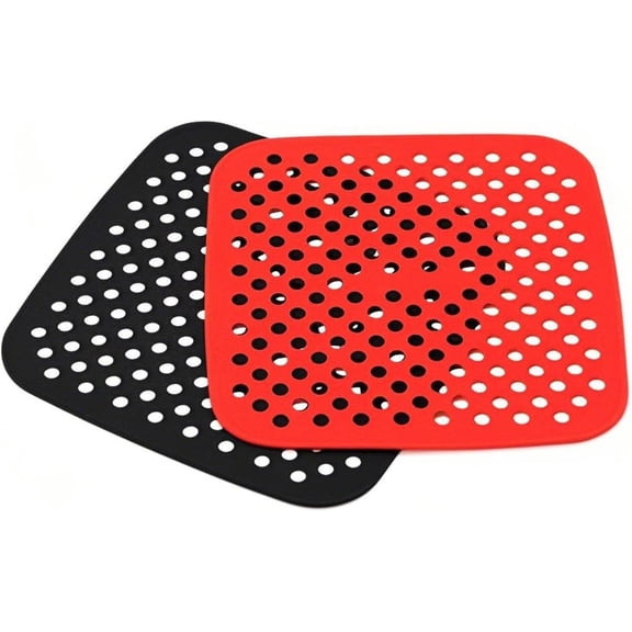 Air Fryer Silicone Liners,2 Pack 8.5 Inch Reusable Food-Grade Silicone Mat, Non-stick Heat Resistant Air Fryer Accessories