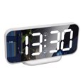 thumbnail image 1 of Digital Alarm Clock, 6.7 Inch LED Mirror Clock, LED Clock For Bedroom, Modern Mirror Desk Wall Clock, Electronic Desktop Clock With 3 Adjustable Brightness, 12/24H Display, 1 of 8