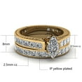 thumbnail image 2 of Matching Ring Couple Rings Yellow Gold Plated 2CT CZ Wedding Ring Sets Titanium Male Ring, 2 of 7