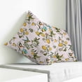 thumbnail image 3 of Pink Botanical Pillow Covers 26x26 Inch Decorative Throw Pillow Cover, Spring Floral Summer Lemon Birds Sofa Pillowcases Accent Cushion Case Home Decor Bedroom Living Room, 3 of 6