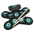 thumbnail image 2 of Electronic Drum Set, Powerful Bass Effect Portable Foldable Drum Pad Rechargeable  For Adults For Learning Drum For Beginners, 2 of 8