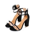 thumbnail image 5 of Anuirheih Fashion Women Slip-finger Buckle High Heels Thick Heel Single Shoes Sandals Sandals Women Clearance(Black), 5 of 7