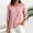 Pink, variant on Yrmaups Loose Fit 3/4 Sleeve Blouse for Women, Casual Round Neck Pullover Top, Soft Solid Tshirt for Summer Daily Office Travel Wear, Navy M