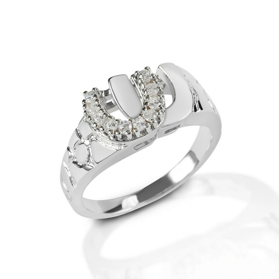Kelly Herd Men's Double Horseshoe Ring - Sterling Silver