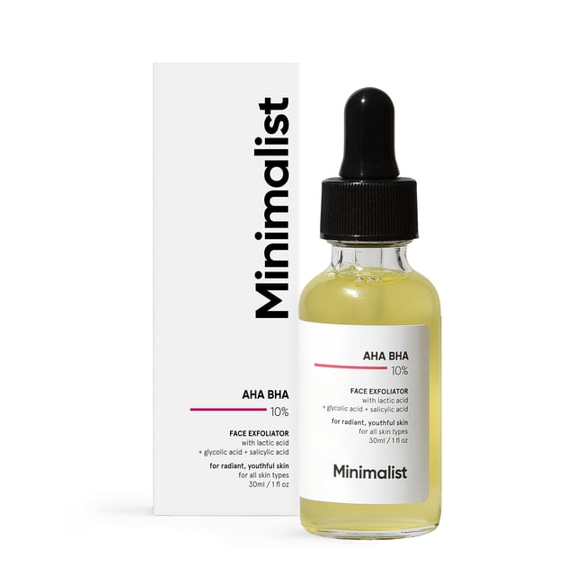 Sérum Exfoliante Minimalista 10% AHA (ácido láctico y ácido glicólico) BHA (ácido salicílico) 30 ml
