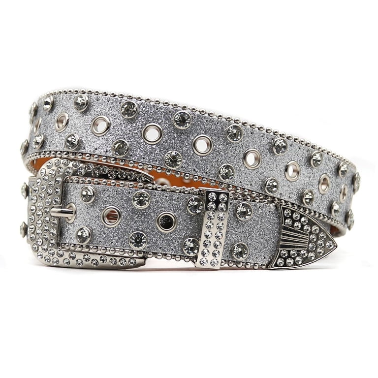 Women\'s Faux Leather Belt with Rhinestone Buckle INSPIRE CHIC Women main image 2