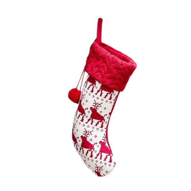 Toystoory Calcetines de Navidad Bolsas de regalo para niños Calcetines de copo de nieve a rayas de punto Bolsas de dulces Fiesta en casa Árbol de Navidad Kits de decoración para fiestas No.03 Toystoory HA0267-03B