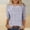 Purple plus size fall tops a1, variant on Women Plus Size Fall Winter Pullover Tops Round Neck 3/4 Sleeve Floral Printed Casual Boho Shirts Solid Basic Tee for Vacation, Gray L