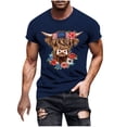 thumbnail image 2 of Tops para hombre, blusas y camisas de manga corta con cuello redondo para hombre, jersey informal de moda con estampado de cuello redondo para hombre, pantalones cortos deportivos para fitness, blusa, 2 of 5