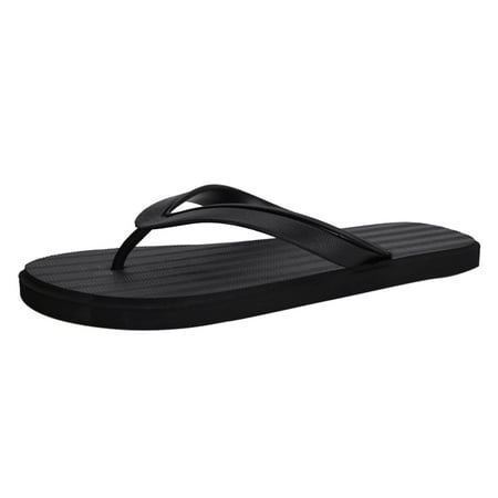 

Cathalem Fashion Summer Men Flip Flops Flat Bottom And Light Cover Comfortable And Simple Style Solid Color Black 45