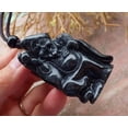 thumbnail image 3 of Certified Hand Carved Black Natural Myanmar Burma Grade A Jade jadeite Ji Kung Buddha God Pendant Necklace, 3 of 7