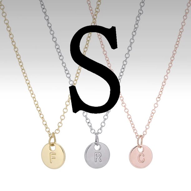 Bupoey-collar con colgante de 26 letras para hombre y mujer, colgante con iniciales originales de Color plateado, amistad