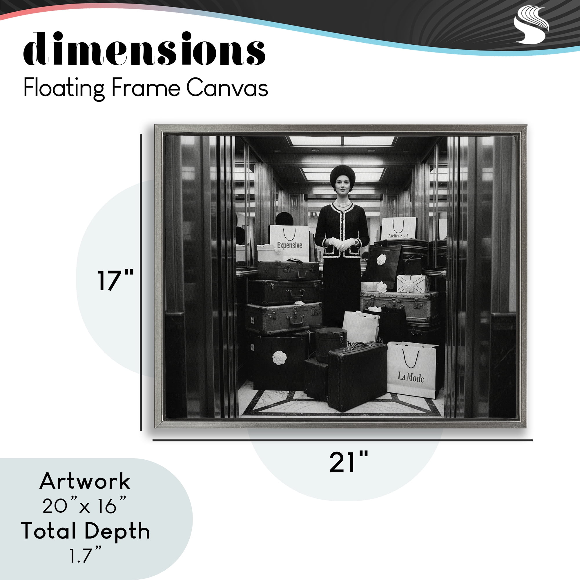 Stupell Industries Elevator Chic Shopping Gray Framed Floater Canvas Wall Art, design by A Barefoot Stylist