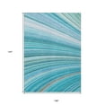 thumbnail image 3 of 9' X 12' Teal Blue Aqua And Blue Abstract Washable Indoor Outdoor Area Rug, 3 of 5