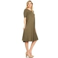 thumbnail image 3 of Women's A-Line Short Sleeve Jersey Knit Relaxed Fit Dress, 3 of 5